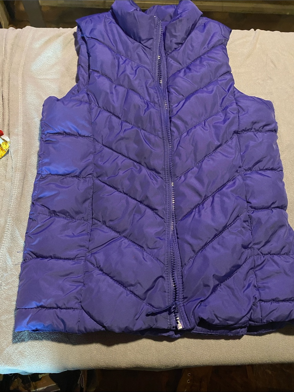 Old Navy Blue Quilted Puffer Vest - Sleeveless Zip Front